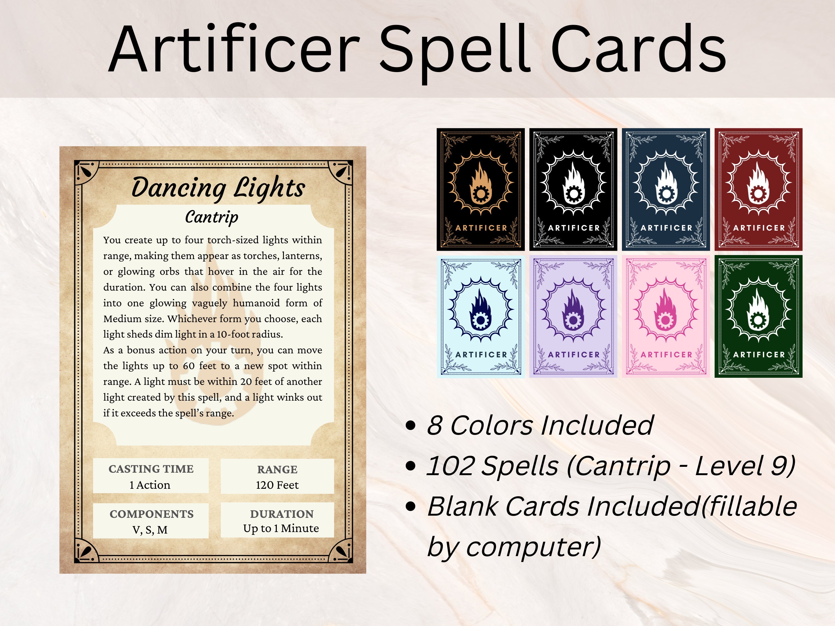 ARTIFICER BUNDLE Dnd Artificer Pack Artificer Spell Cards Etsy
