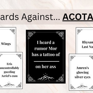 cartes contre ACOTAR | Jeux de roses et d'épines | Jeux ACOTAR | Téléchargements numériques | Sarah J. Maas | Rhysand | Feyre | Jeux ACOTAR