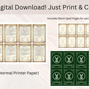 Carte incantesimo DnD Ranger / Libro degli incantesimi DnD / Carte libro degli incantesimi DnD / Accessorio giocatore Dnd / Download istantaneo / dnd Ranger/ Dungeon and Dragons 5e immagine 4