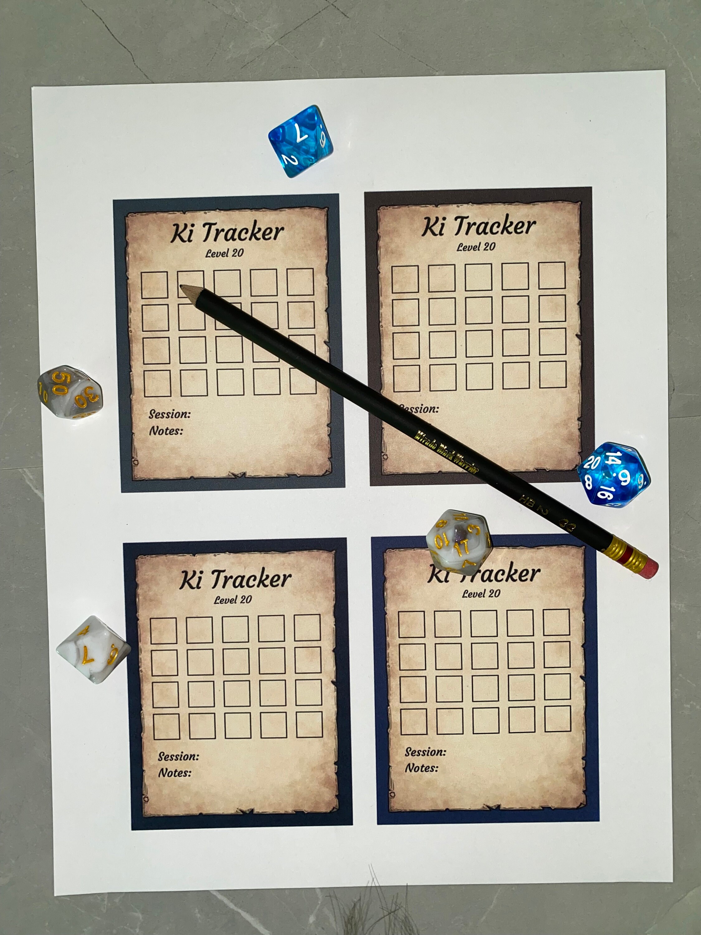 Monk Ki Tracker Ki Points Ki Ability Monk Monk Dnd Dnd Etsy