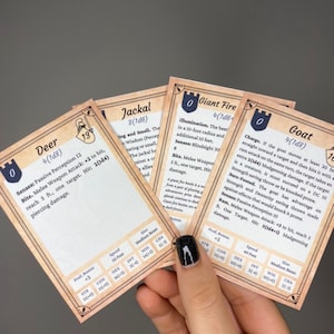Druid Wild Shapes Cards Dnd 5e | Wild Shape | 71 Beast Transformations ...