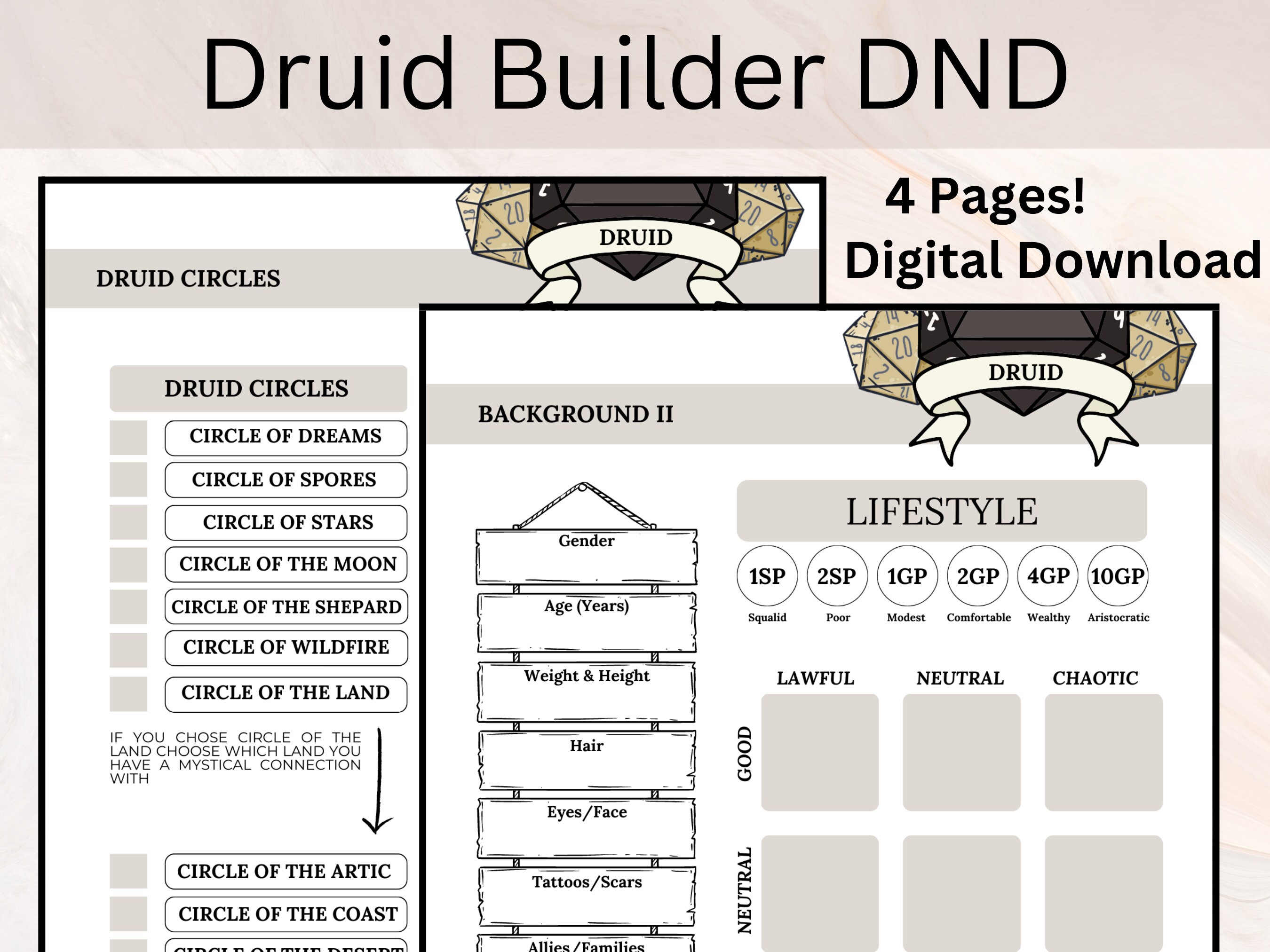 Build a Druid Druid Builder Druid Guide Dnd Build a - Etsy