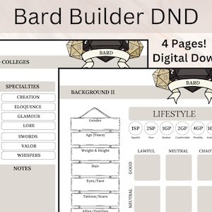 Build a Bard | Bard Builder | Bard Guide DnD | Build a Bard in DnD | Bard dnd | Bard Colleges | Dungeons and Dragons