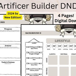 Build an Artificer | 2024 5e | Artificer Builder | Artificer Guide DnD | Build an Artificer in DnD | Artificer dnd | Dungeons and Dragons