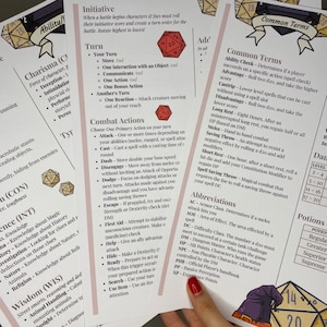 Dnd Cheat Sheet | Quick Reference Guide | DM Cheat Sheet | Dnd Player ...
