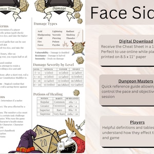 Dnd Cheat Sheet | Quick Reference Guide | DM Cheat Sheet | Dnd Player ...