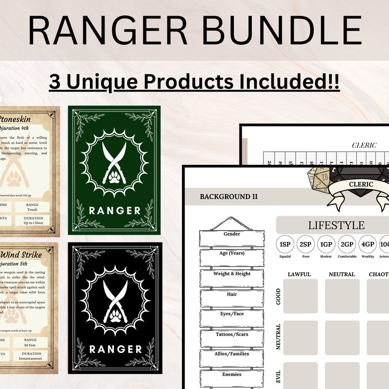 Ranger Spell Sheet - Etsy