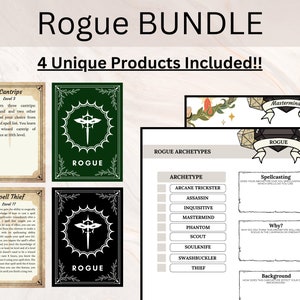 SCHURKE PAKET | D&D Schurken Pack | Schurkenzauberkarten | Schurke Baumeister | Schurke Spickzettel | Schurkenfähigkeiten | Dungeons und Drachen