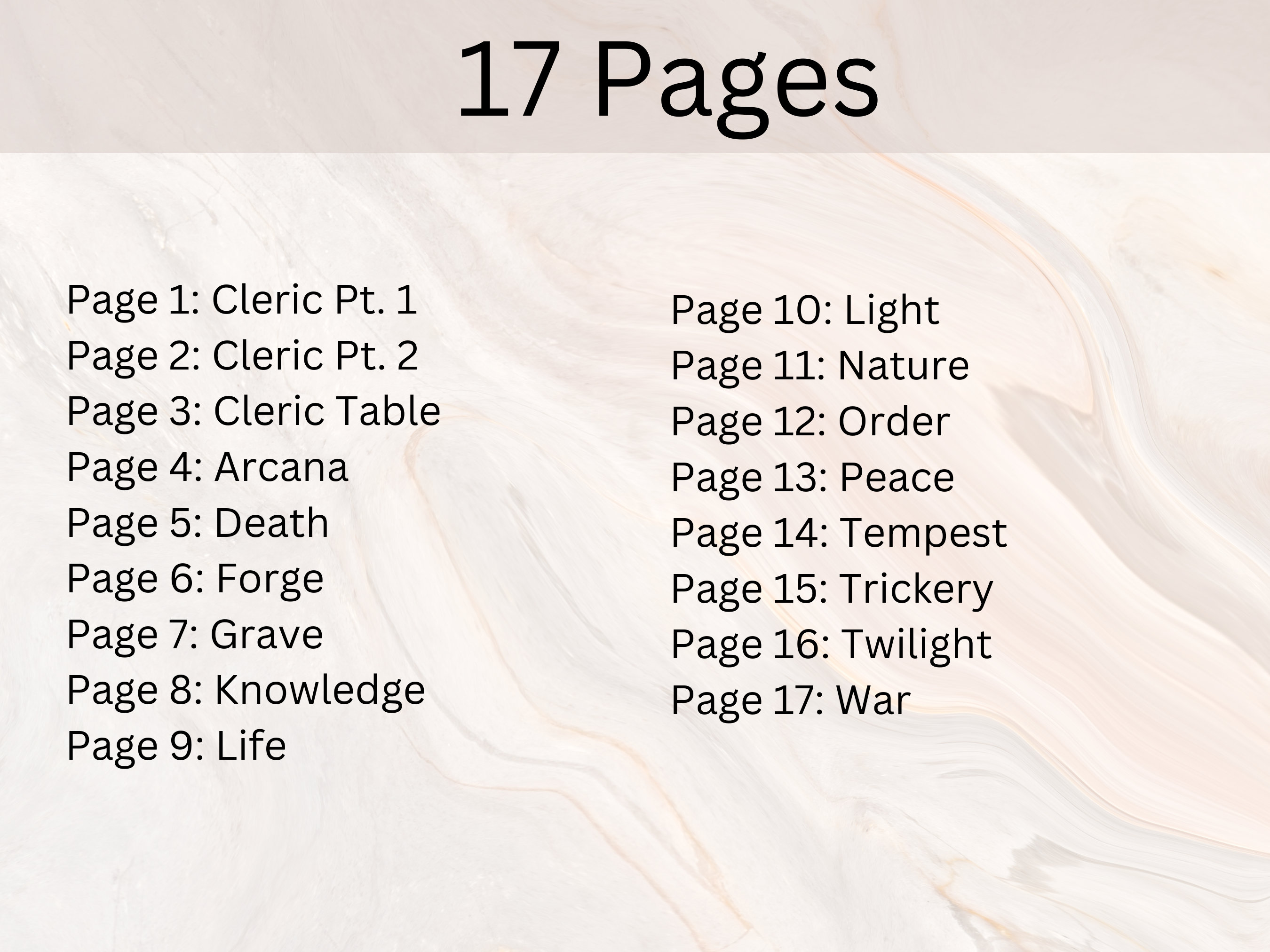 Cleric Cheat Sheet | Cleric Quick Referece Guide | Dnd Cheat Sheet ...