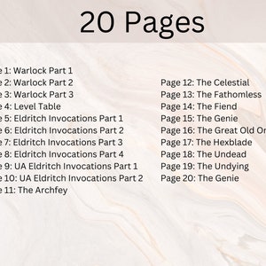 Warlock Cheat Sheet Warlock Quick Reference Guide DnD Cheat Sheet 20 Page Warlock Cheat Sheet Warlock DnD Spellcasting DnD image 3