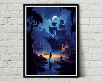 The Secret Of Monkey Island Retro Game Gaming Quest Poster Artwork Alternative Design Film Film Poster Print