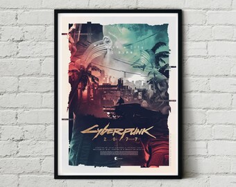 movie posters alternative Cyberpunk 2077 Video Game Gaming Artwork Alternative Design Movie Film Poster Print