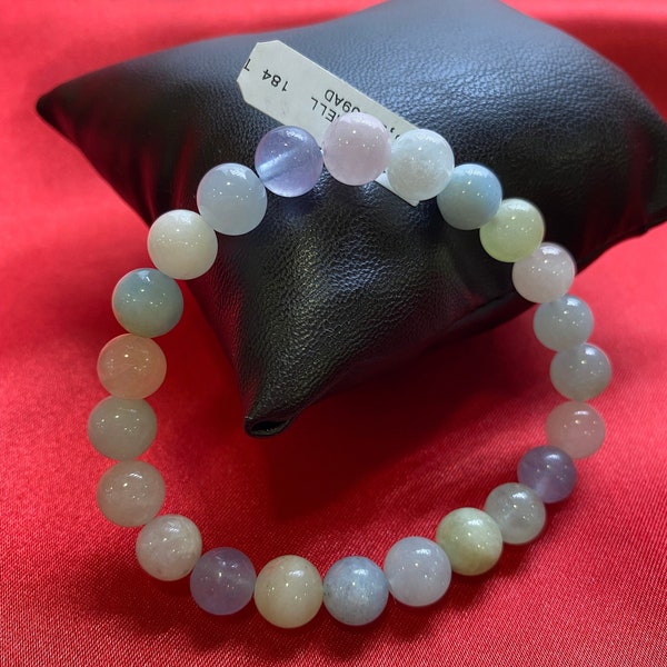 aqua marin bracelet with natural stone bead design
