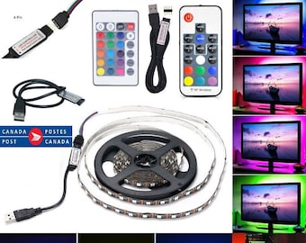 rgb 5V 5050 LED Strip Light Bar TV Back Lighting Kit + 17 Key RF Remote usb