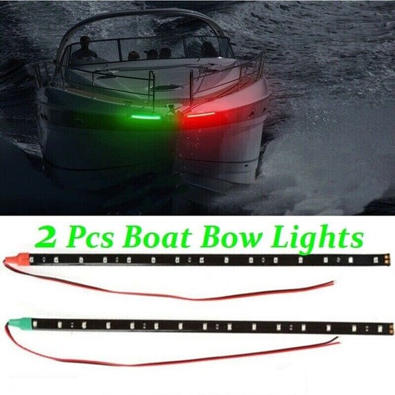 2pcs 12 12V LED Strip Light RED & GREEN for Bow Boat Marine
