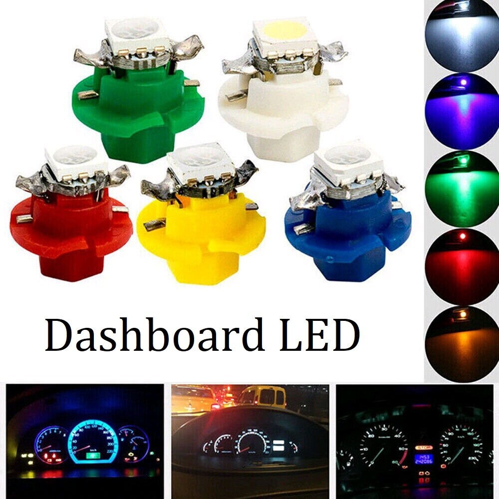 Lot de 10 ampoules LED T5 B8.3D pour tableau de bord, témoin lumineux pour  tableau de bord de voiture, tableau de bord, lumière LED pour intérieur de