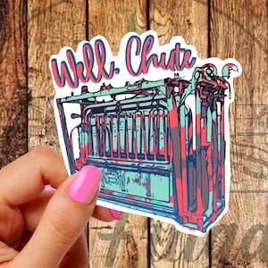 Chute Sticker, Funny Decal, oh Chute, Cow Decal,  Cattle Farmer