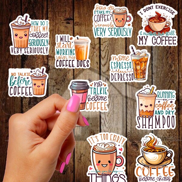 Cute Coffee Stickers - Etsy