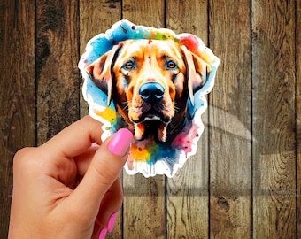 Watercolor Yellow Lab Retriever Sticker, Labrador Retriever Dog Lover Sticker, Dog Lover Gift, Colorful
