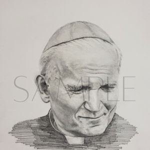 Catholic Art, Catholic Art Print, JPII