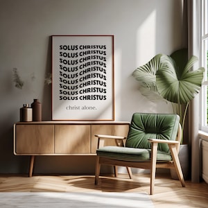 Solus Christus Wall Art, Reformed Wall Decor, Christian Home Decor, 5 Solas