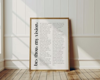 Be Thou My Vision Hymn, Christian Wall Art, Hymn Wall Art, Christian Home Decor