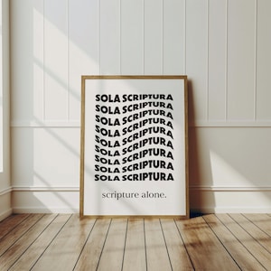 Sola Scriptura Wall Art, Reformed, Christian Home Decor, Christian Wall Art