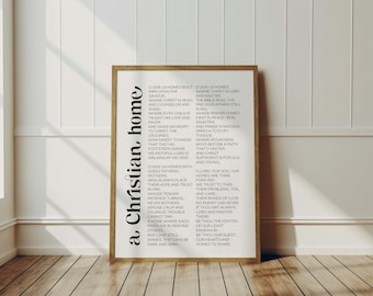 A Christian Home Hymn for Christian Home Decor, Hymn Wall Art, Christian Digital Print