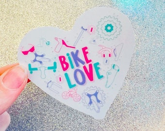 Bike Love Vinyl Sticker: Waterproof Water Bottle Decal
