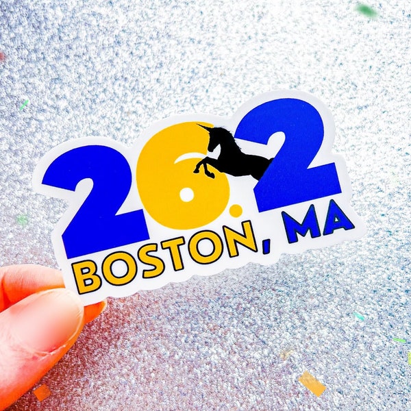 Boston Marathon, Running sticker, run sticker, vinyl sticker, water bottle sticker, marathon, race, Unicorn , 26.2, BQ, Boston, Major, Race