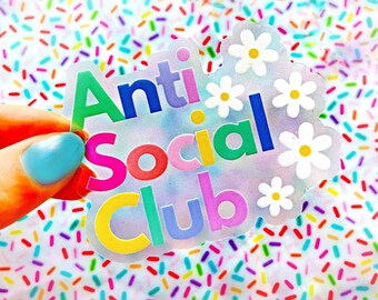 Anti Social Club Sticker: Daisy Floral, Waterproof Vinyl Decal