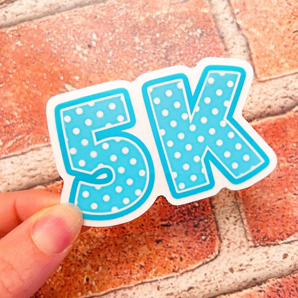 5k Running Sticker: Waterproof Vinyl Decal, Runner Gift