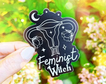 Feminist Witch Vinyl Sticker, Waterproof Decal
