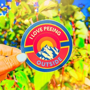 Hiking sticker, Peeing Outside, Camping, mountains, van life, Water Bottle Sticker, Funny Water Bottle Sticker, Hydro Sticker, outdoors, run