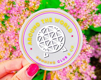 Theme Park Running Club Vinyl Sticker: Waterproof Marathon Decal