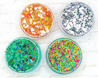 Halloween Glitter Gel Set: Face & Body Sparkle, 4-Pack