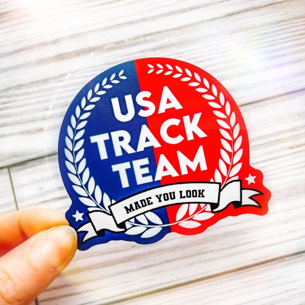 USA, Track team, Distance Runner, Cross Country, runner, marathon, run, Water Bottle Sticker, Funny Water Bottle Sticker, Hydro Sticker