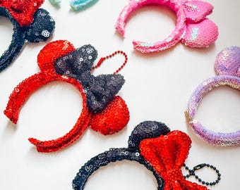 Headband Keychain, mouse, bag charm, Theme Park, Bag, Keychain, Purse Dangle, Bag Accessories, sequin headband