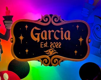 Imán decorativo para puerta de crucero Disney con luz, letrero personalizado inspirado en deseos, DCL, tesoro, extensor de peces, placa, impreso en 3D, polvo de hadas