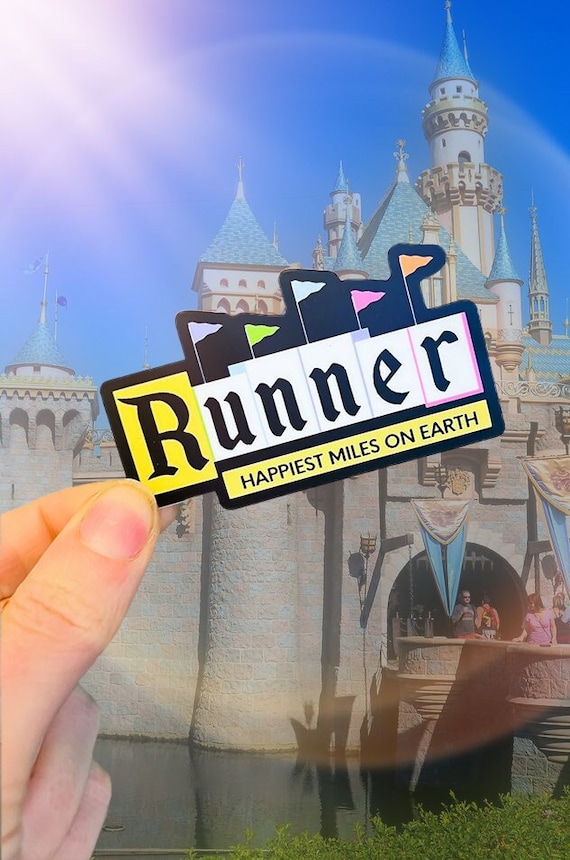 Theme Park, Running Sticker, Vinyl Sticker, Water Bottle Sticker