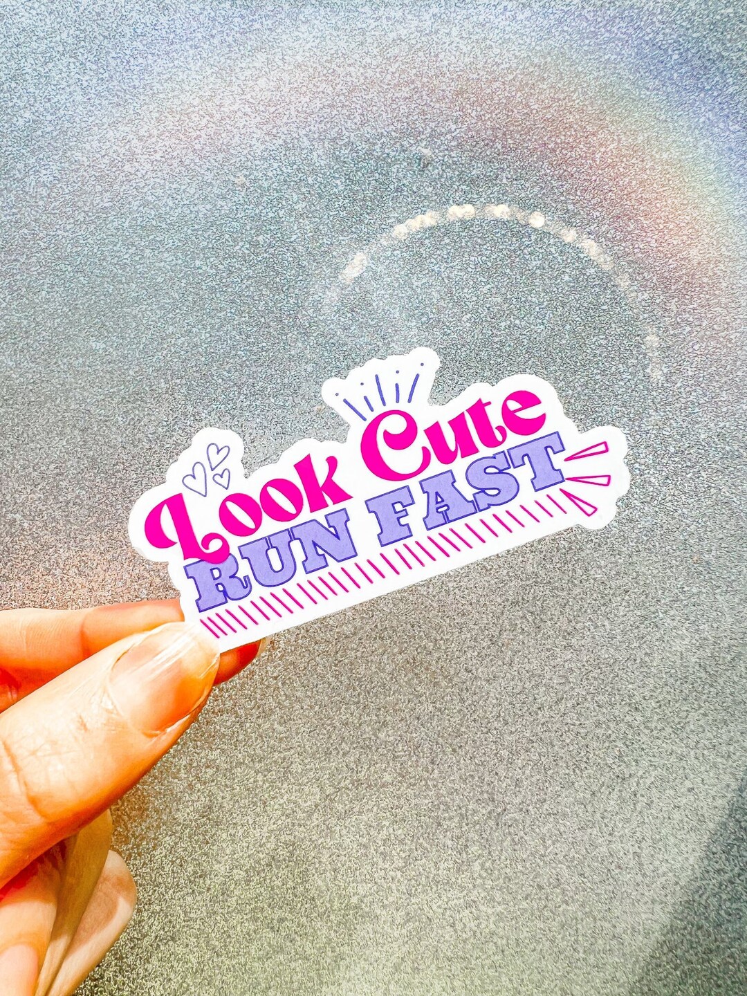 Look Cute, Run Fast, Running Sticker, Run Sticker, Vinyl Sticker, Water ...
