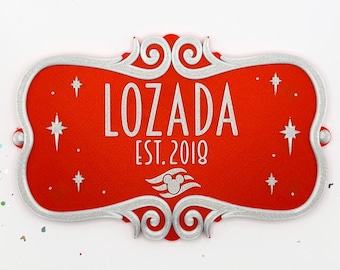 Letrero de puerta personalizado inspirado en Disney Cruise Line Wish, imán, DCL, tesoro, extensor de peces, placa, impresión 3D, casillero, polvo de hadas, decoración de puerta