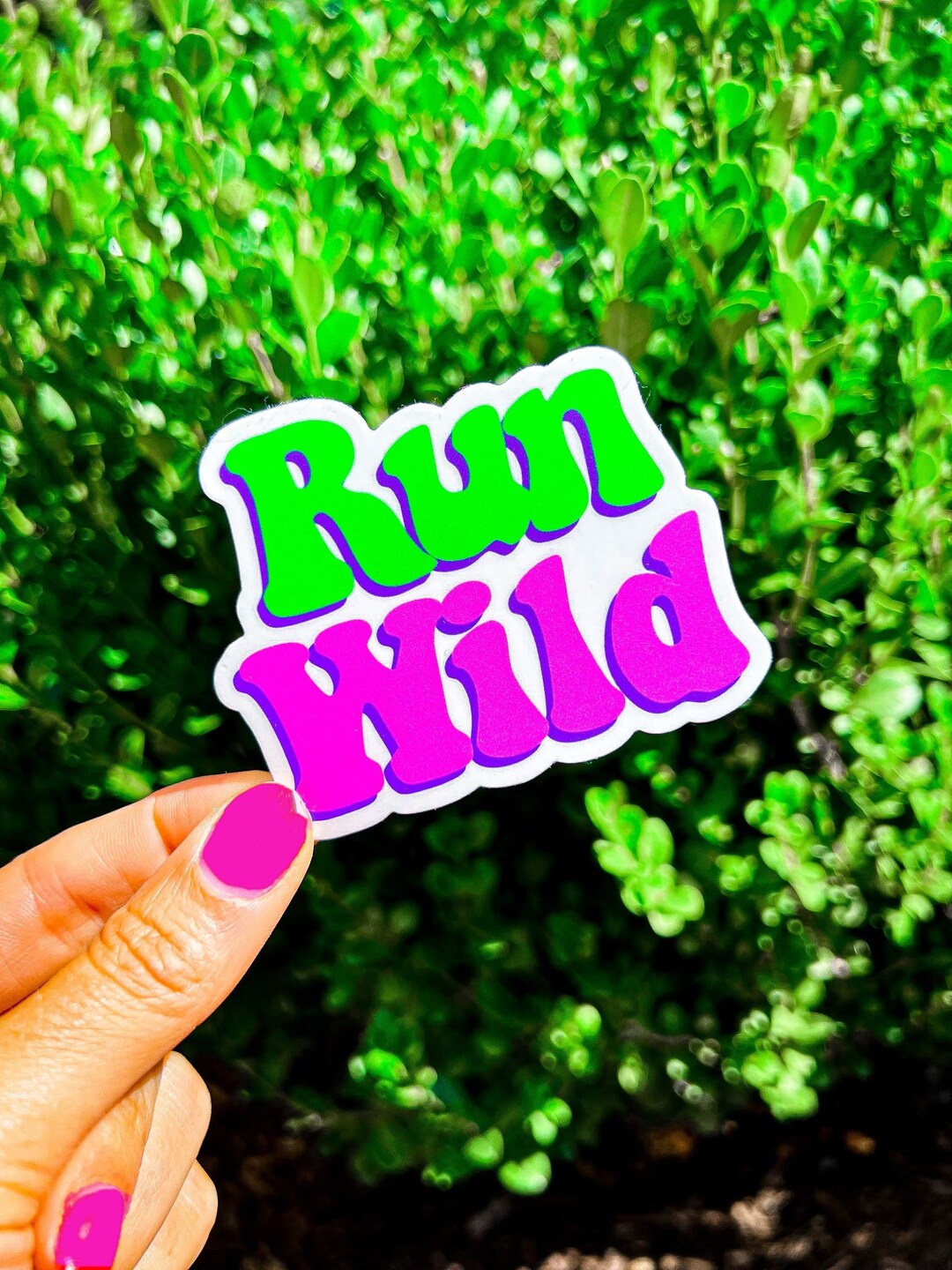 Run Wild, Running Sticker, Run Sticker, Vinyl Sticker, Water Bottle