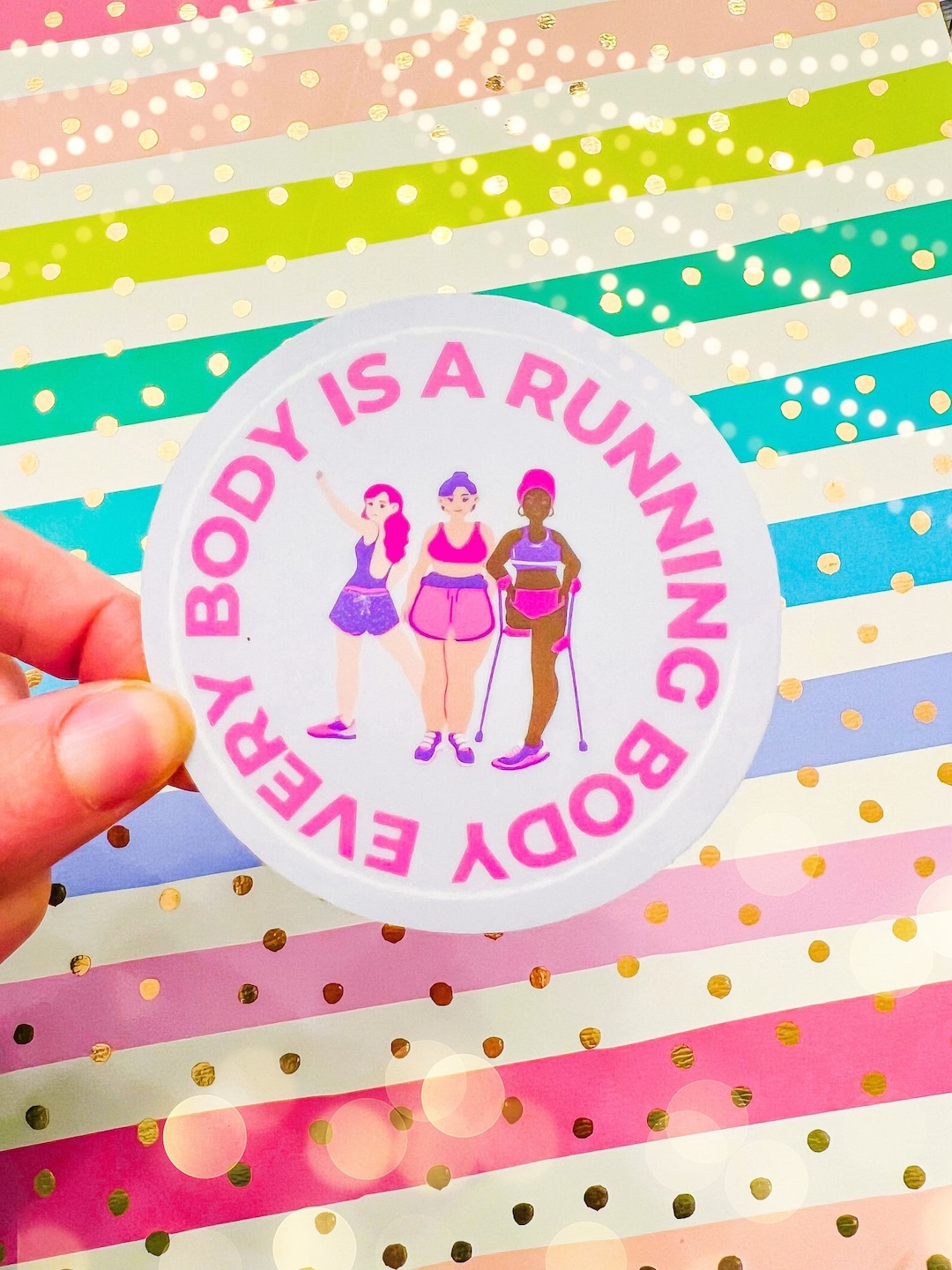 Body Positive Running Sticker: Waterproof Laptop Decal - Etsy