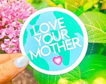 Mother Earth, Love Your Mother, Mom Sticker, Retro Boho Sticker, earth Sticker, Stanley Sticker, Water Bottle Sticker, small gift, planet