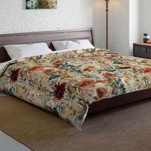 Botanical Comforter | Wildflowers | Cottagecore Comforter | Whimsical Bedding | Floral Bedding | Botanical Bedroom Decor | Wild Floral Decor