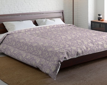 Lavender Floral Comforter | Botanical Bedding | Wildflowers | Wild Floral Bedding | Spring Bedding | Dorm Bedding | Purple Comforter
