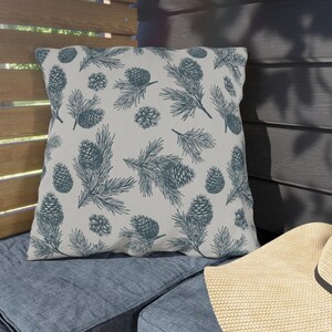 Rustic Woods Outdoor Pillow | Pinecone | Waterproof Pillows | Holiday Home Decor | Cottagecore | Winter Pillows | Farmhouse Patio Decor