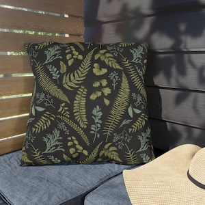 Botanical Outdoor Pillow | Patio Pillow | Cottagecore Pillow | Forest Pillow | Boho Outdoor Pillow | Garden | Waterproof Outdoor Cushion