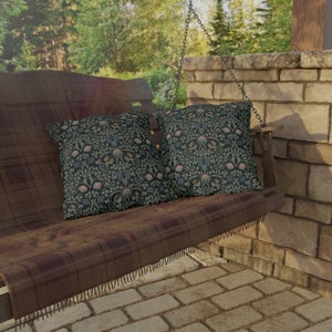 William Morris Inspired Outdoor Pillow | Patio Pillow | Cottagecore Pillow | Botanical Pillow | Boho Outdoor Pillow | Waterproof Pillow image 5